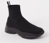 TOMMY JEANS Boots zonder sluiting SUSTAINABLE KNITTED HYBRID BOOT met markante sleehak online kopen