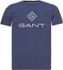 GANT Regular Fit T Shirt ronde hals nachtblauw, Gestreept online kopen