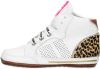 Shoesme BP21S002-B leren babyschoenen met panterprint wit online kopen